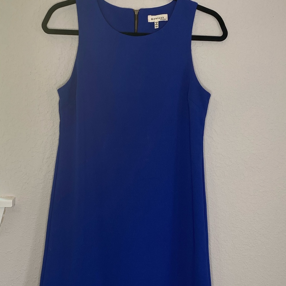 Blue zipper back dress